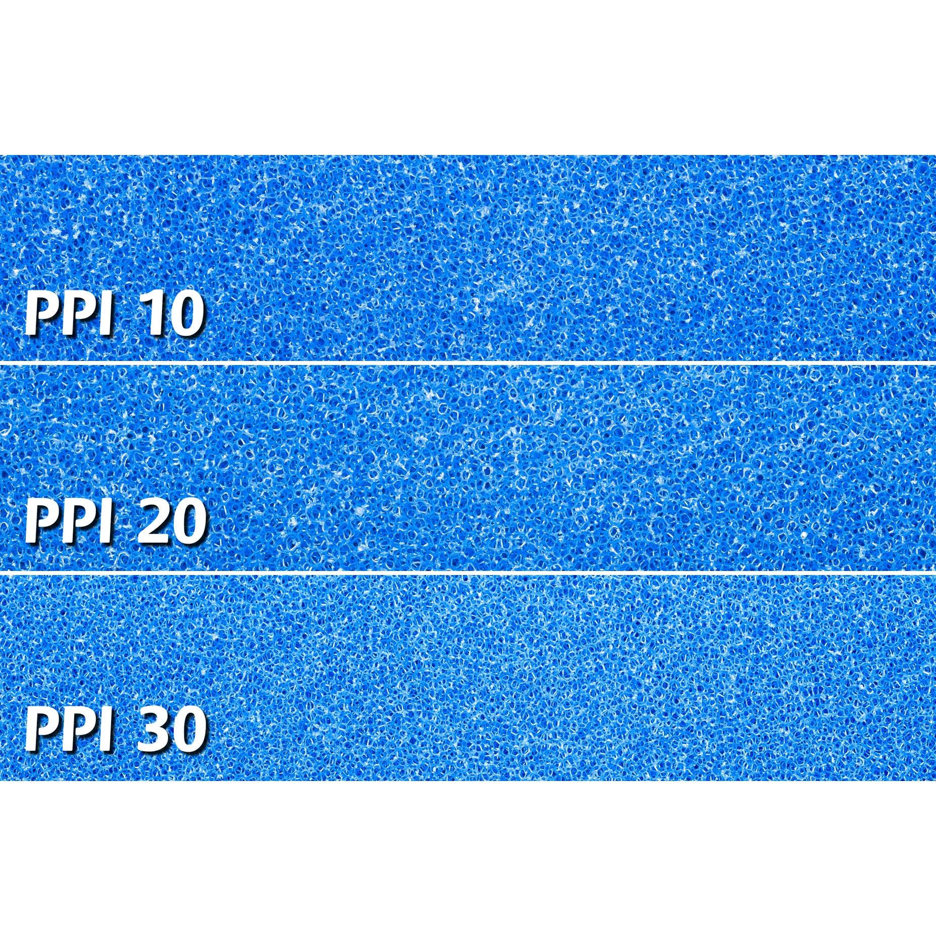 Filtermatten Filterschaum Schaumstoffmatten 50 x 50 x 3cm - blau - PPI10 -  grob - Aquaristik Blinninger